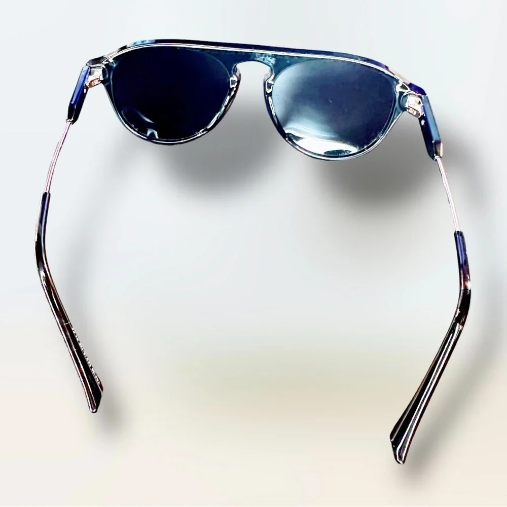 NEW Black / Gold Frames with Black Lenses Round Brow Bridge Retro Unisex Shades